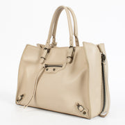 Shop the authentic Balenciaga Beige Mini Papier A4 Bag second hand on Labellov.com