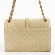 Shop the authentic Saint Laurent Beige Suede Medium Envelope Bag second hand on Labellov.com.