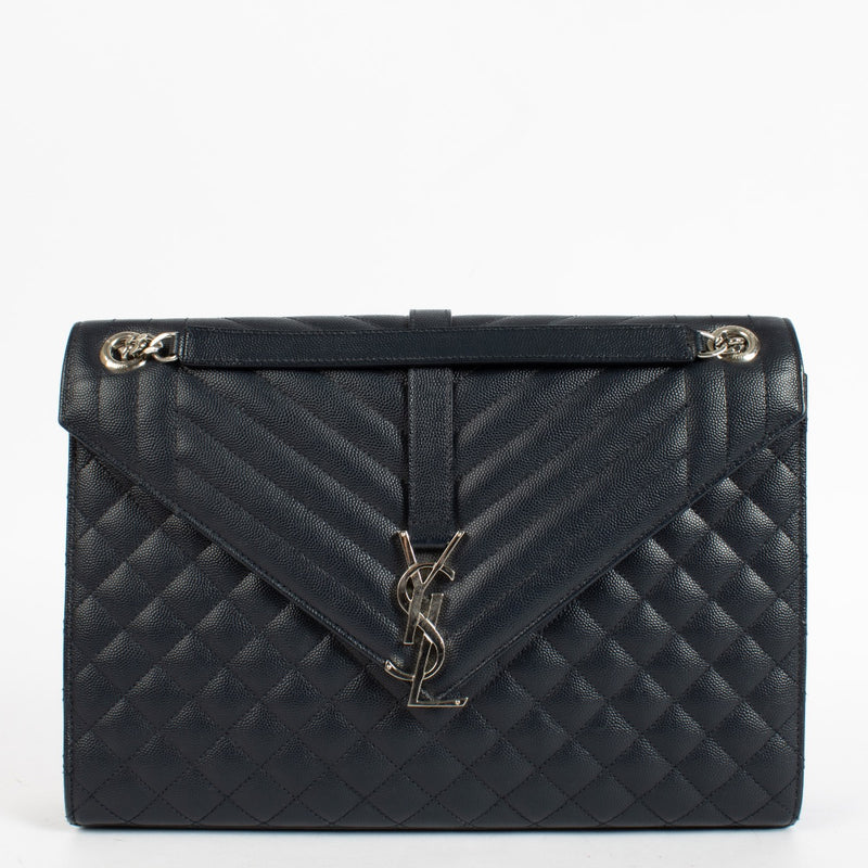 Shop the authentic Saint Laurent Blue Large Envelope Bag second hand on Labellov.com.