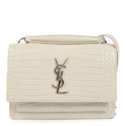 Saint Laurent Sunset Crocodile Embossed Chain Wallet
