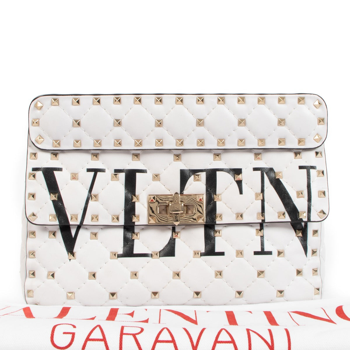 Valentino Garavani White Rockstud Spike Bag