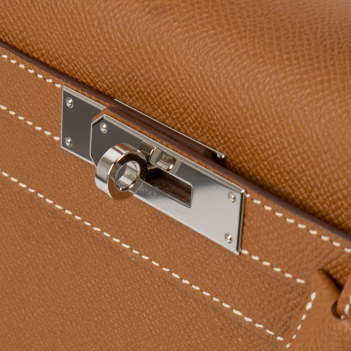 Hermès Kelly 28 Or Epsom Métal argenté palladié