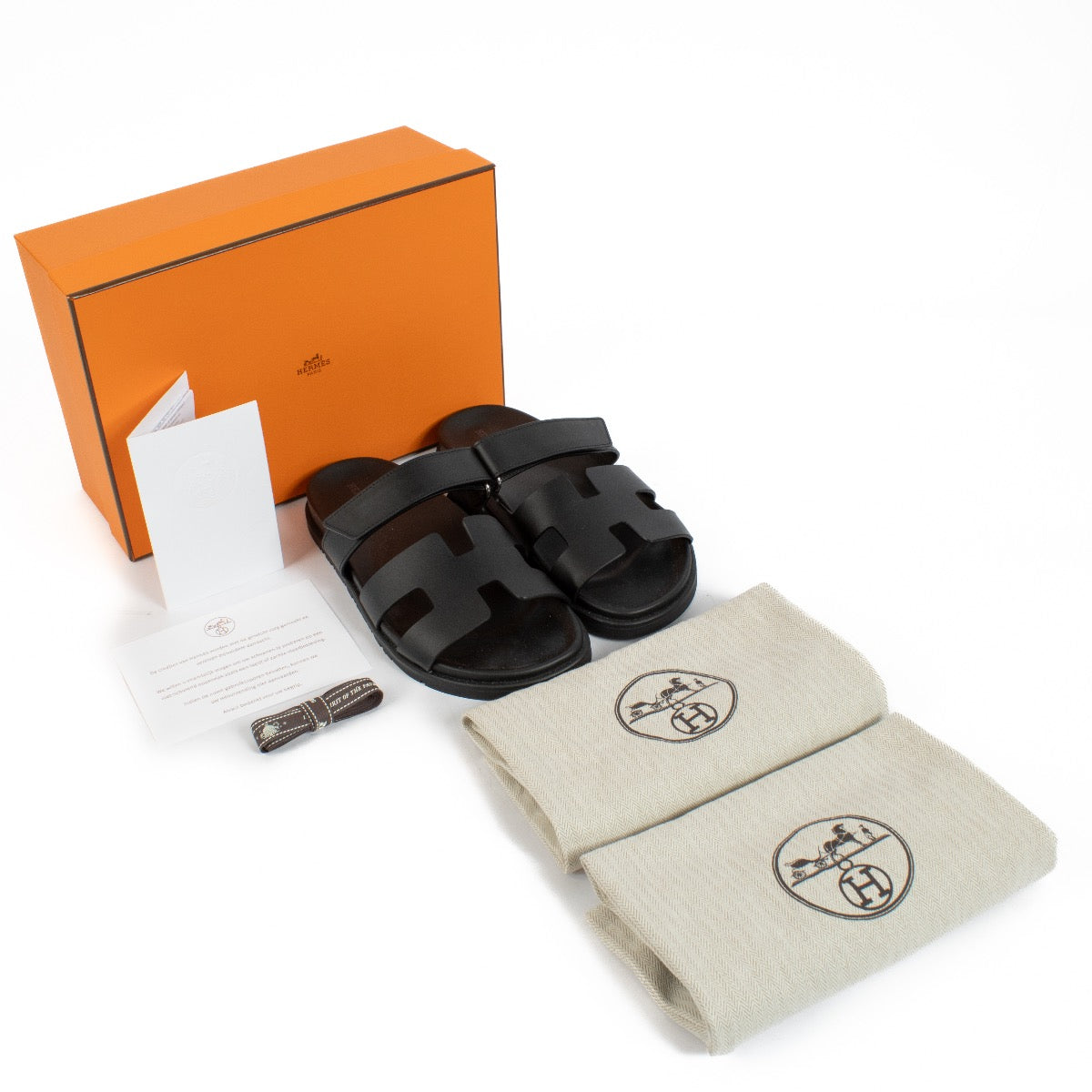 Authentic second hand Hermès black Chypre Sandals on Labellov.com