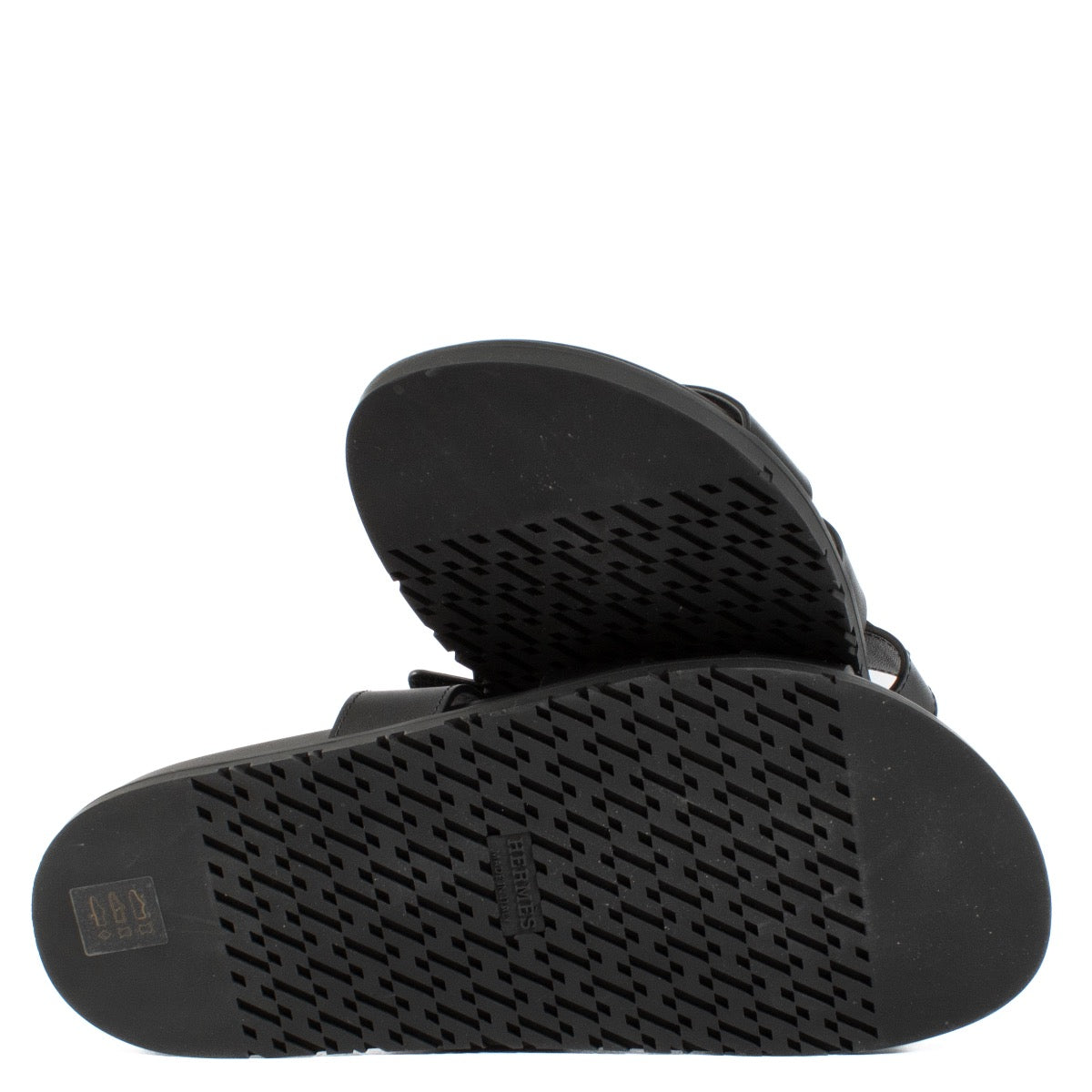 Authentic second hand Hermès black Chypre Sandals on Labellov.com