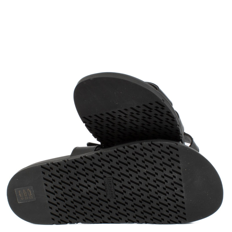 Authentic second hand Hermès black Chypre Sandals on Labellov.com
