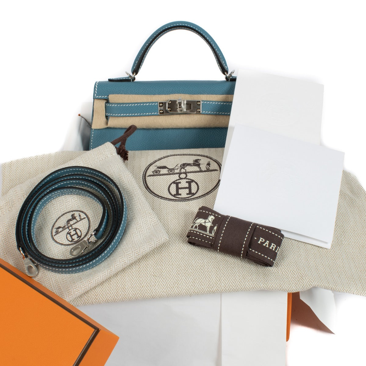 Shop authentic brand new store fresh Hermès Kelly Mini New Bleu Jean on www.labellov.com