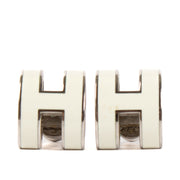 Shop safe online at Labellov in Antwerp, Brussels and Knokke these 100% authentic second hand designer luxury Hermès White Mini Pop H Earrings