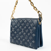 LL09249 Louis Vuitton Blue Monogram Leather Shoulder Bag