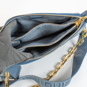 LL09249 Louis Vuitton Blue Monogram Leather Shoulder Bag