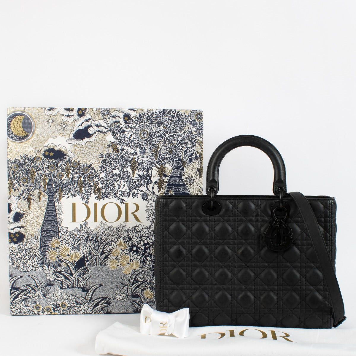 Christian Dior Black Matte Lady Dior Bag