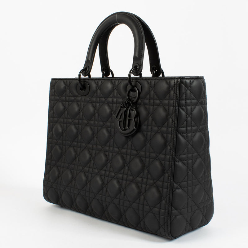 Christian Dior Black Matte Lady Dior Bag