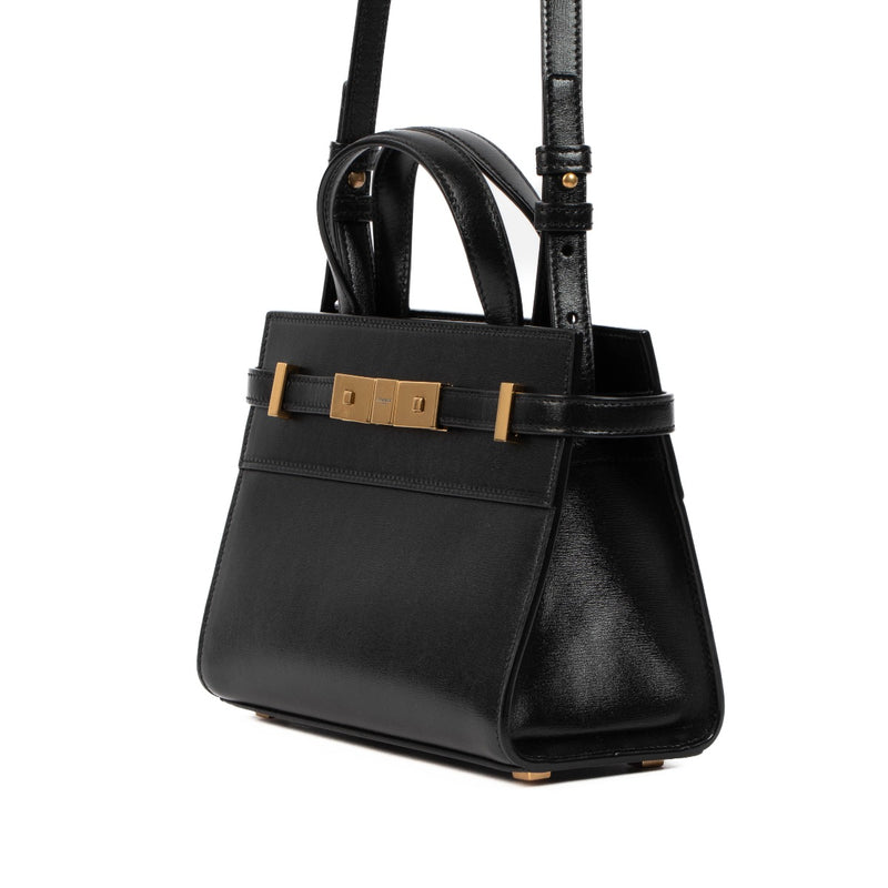 Saint Laurent Black Box Leather Mini Manhattan Bag