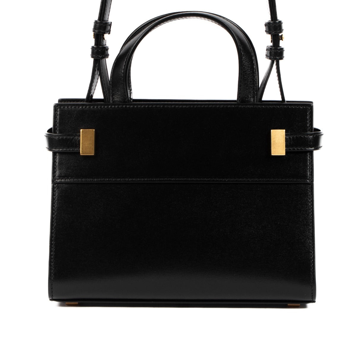 Second hand Pre-owned Saint Laurent Black Box Leather Mini Manhattan Bag on www.labellov.com