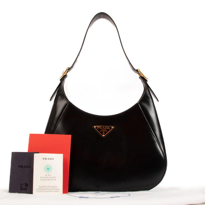 Prada Black Leather Shoulder Bag
