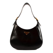 Prada Black Leather Shoulder Bag fort he best price at Labellov secondhand luxury