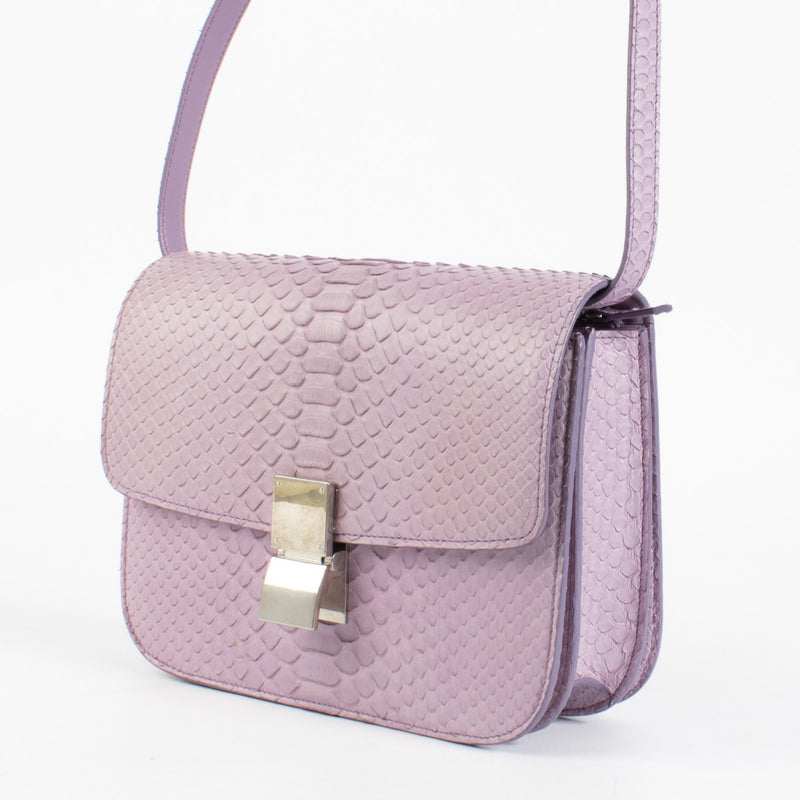 Authentic preloved Celine Lilac Python Medium Classic Box Bag on Labellov.com