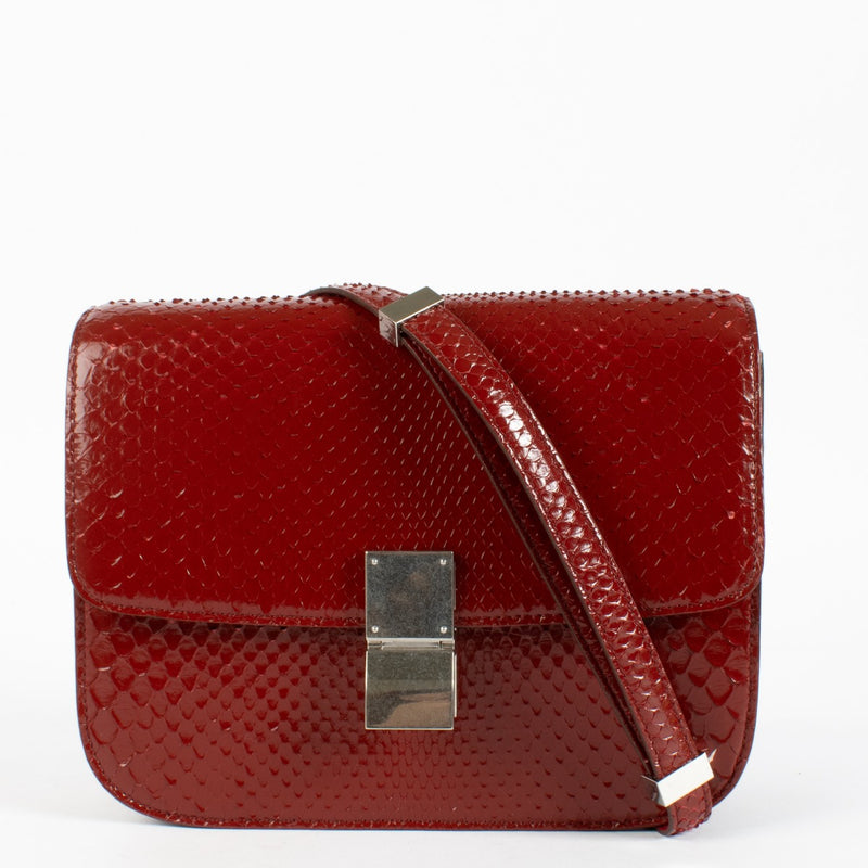 Authentic preloved Celine Red Python Medium Classic Box Bag on Labellov.com