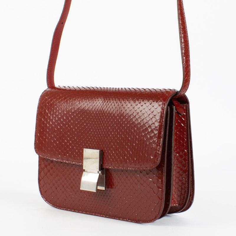 Authentic preloved Celine Red Python Medium Classic Box Bag on Labellov.com