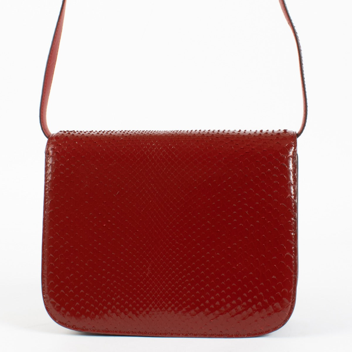 Authentic preloved Celine Red Python Medium Classic Box Bag on Labellov.com