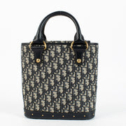 Authentic pre-loved Christian Dior Navy Blue Oblique Canvas Small Tote Bag on Labellov.com