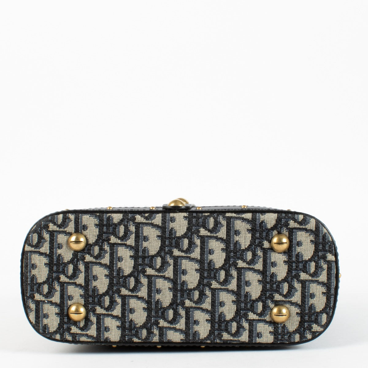 Authentic pre-loved Christian Dior Navy Blue Oblique Canvas Small Tote Bag on Labellov.com