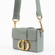 Authentic pre-loved Christian Dior Blue-Grey Calfskin Micro 30 Montaigne Flap Bag on Labellov.com