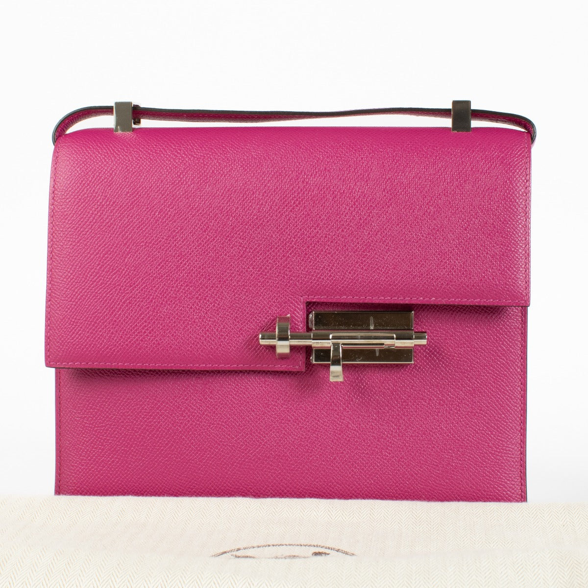 Authentic pre-loved Hermès Verrou 21 Rose Pourpre Epsom PHW on Labellov.com