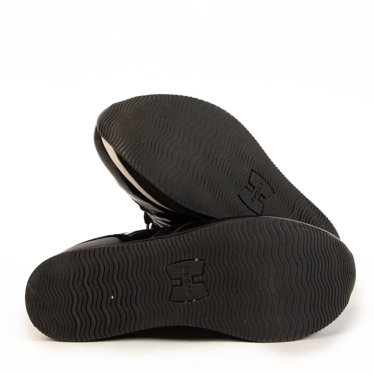 Hogan Black Velvet Platform Sneakers - size 38