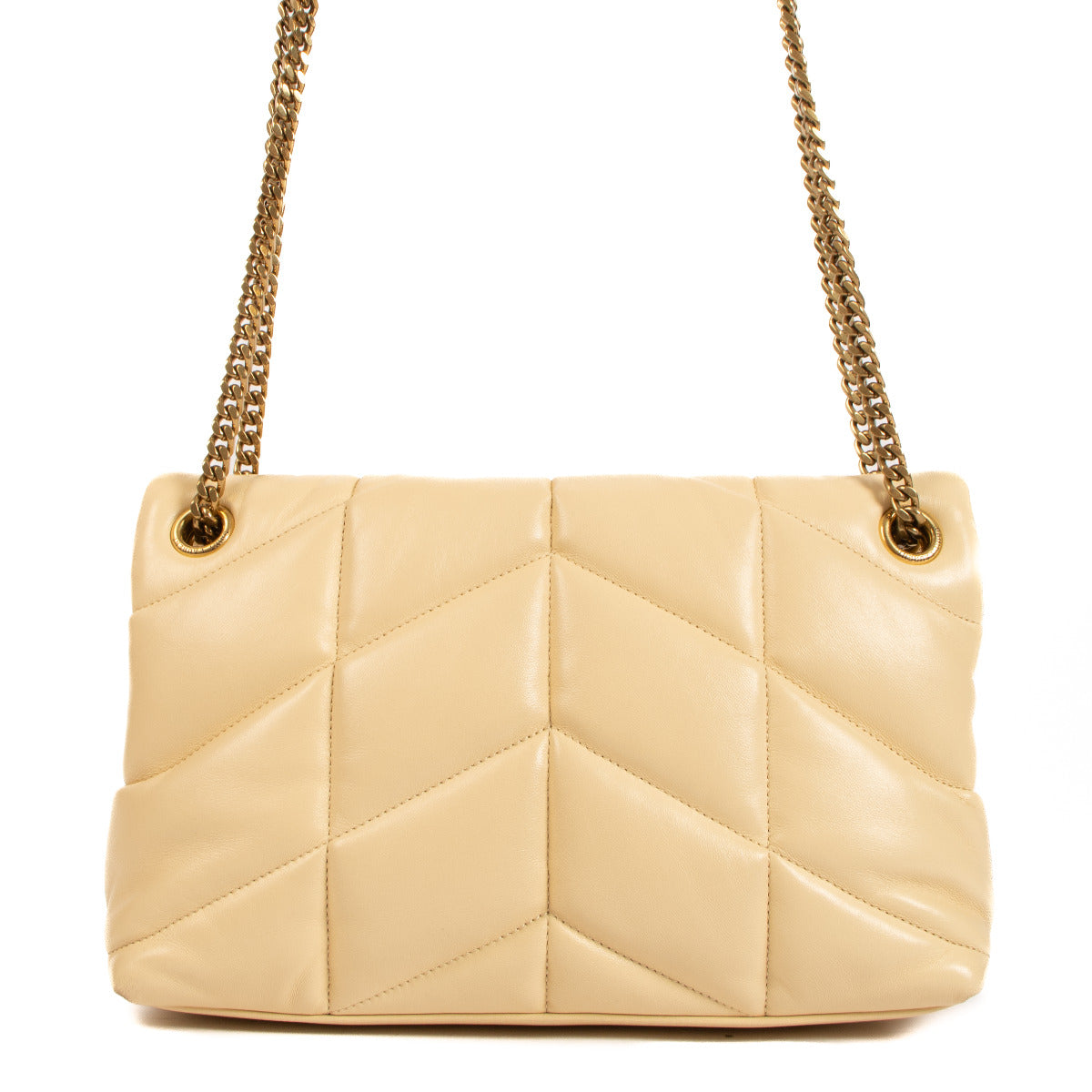 Saint Laurent Light Vanilla Small Puffer Chain Bag