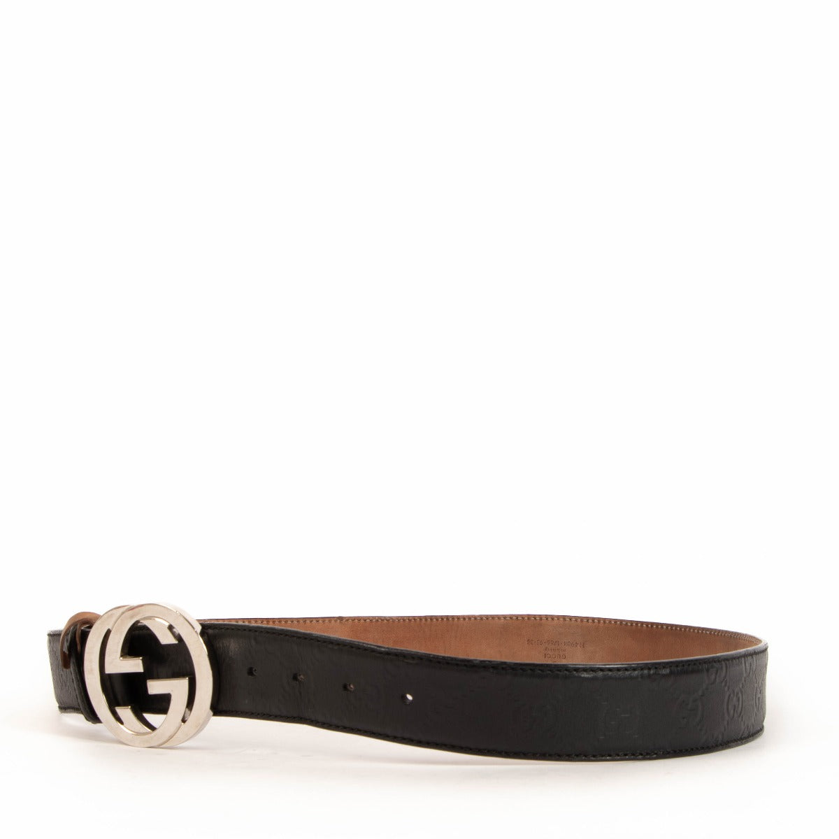 Gucci Zwarte Signature Leren Riem - maat 95