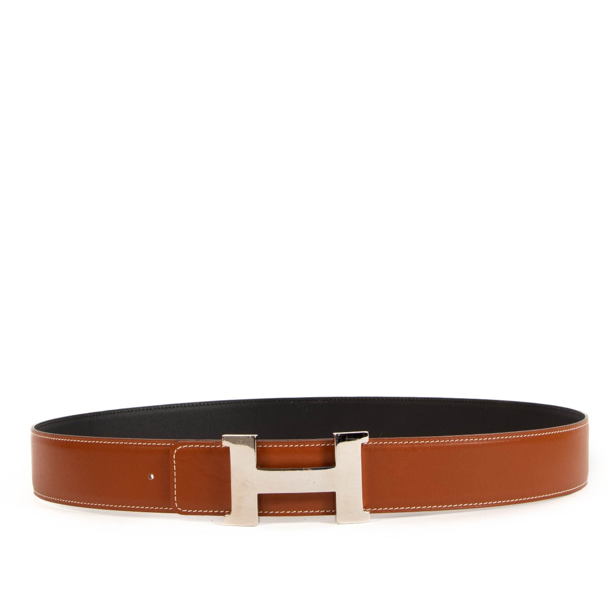 Hermès Reversible Fauve Barenia/Black Box Leather Belt