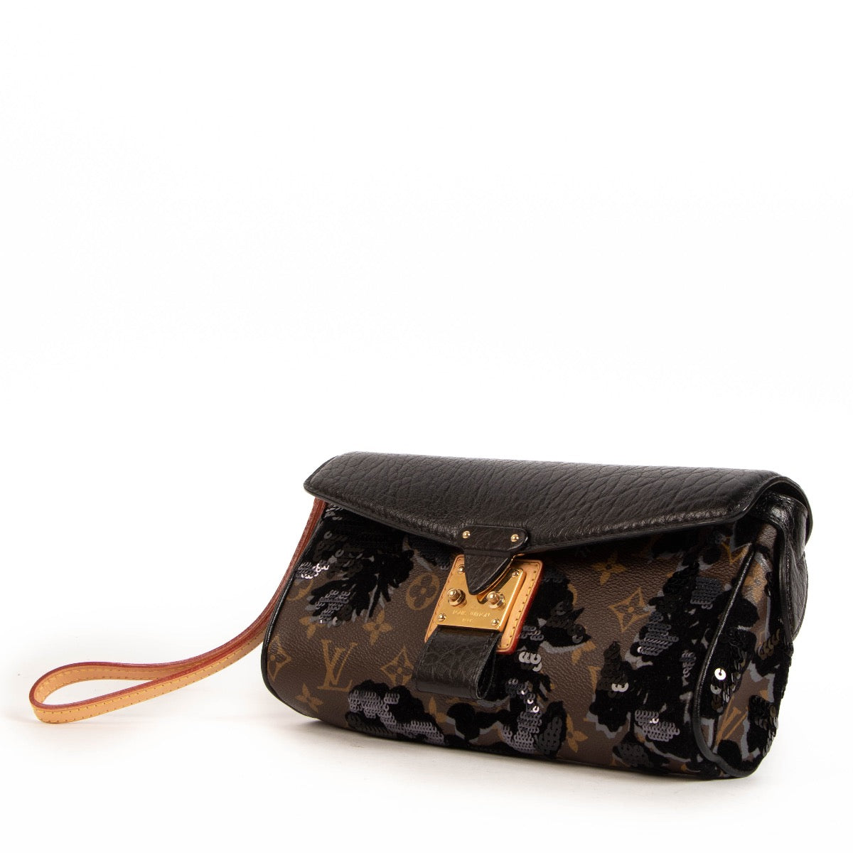 Shop safe online at Labellov in Antwerp, Brussels and Knokke this 100% authentic second hand Louis Vuitton Limited Edition Fleur de Jais Manege Clutch