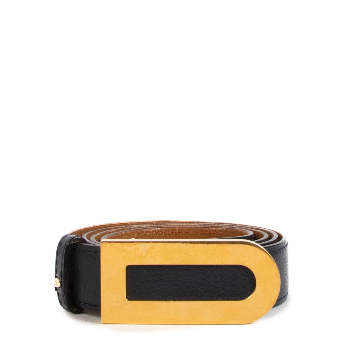 Blue belt in good condition Delvaux golden buckle Labellov preloved Antwerp