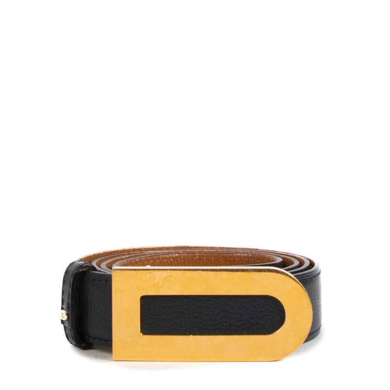 Blue belt in good condition Delvaux golden buckle Labellov preloved Antwerp