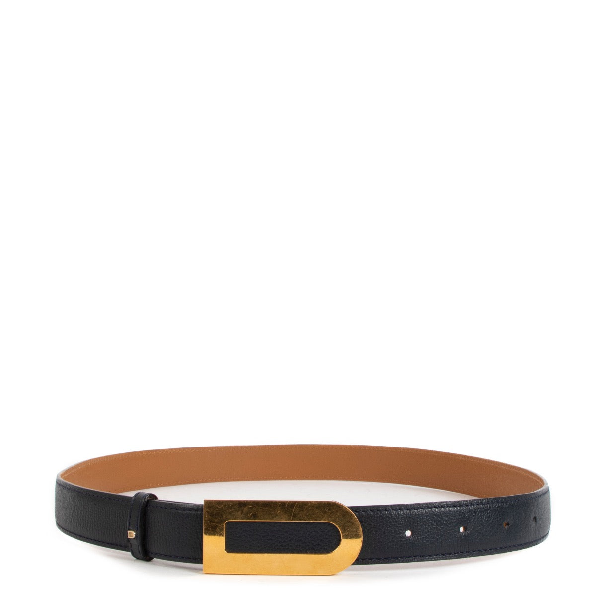 Blue belt in good condition Delvaux golden buckle Labellov preloved Antwerp