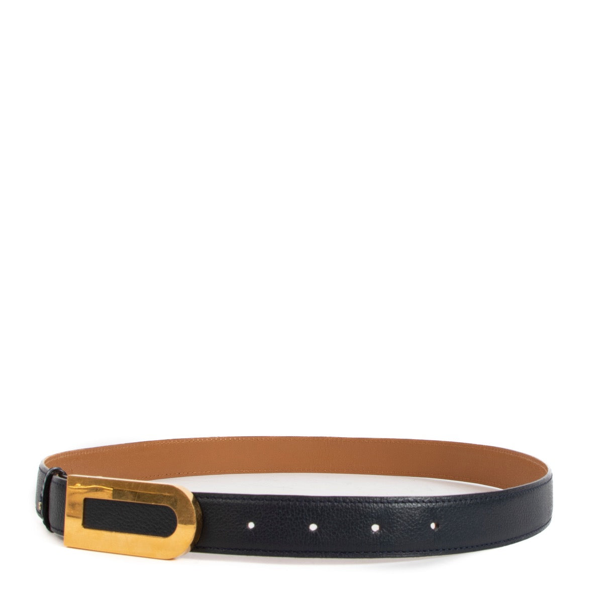 Blue belt in good condition Delvaux golden buckle Labellov preloved Antwerp