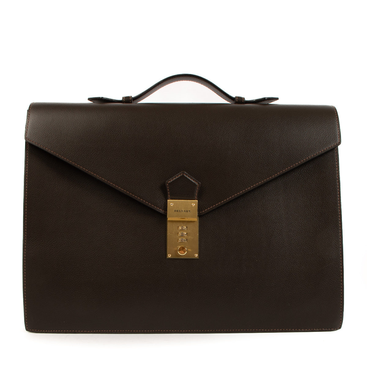 Delvaux Brown Leather Briefcase
