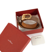 Delvaux belt in very good condition taupe colour D buckle preloved Labellov Antwerp