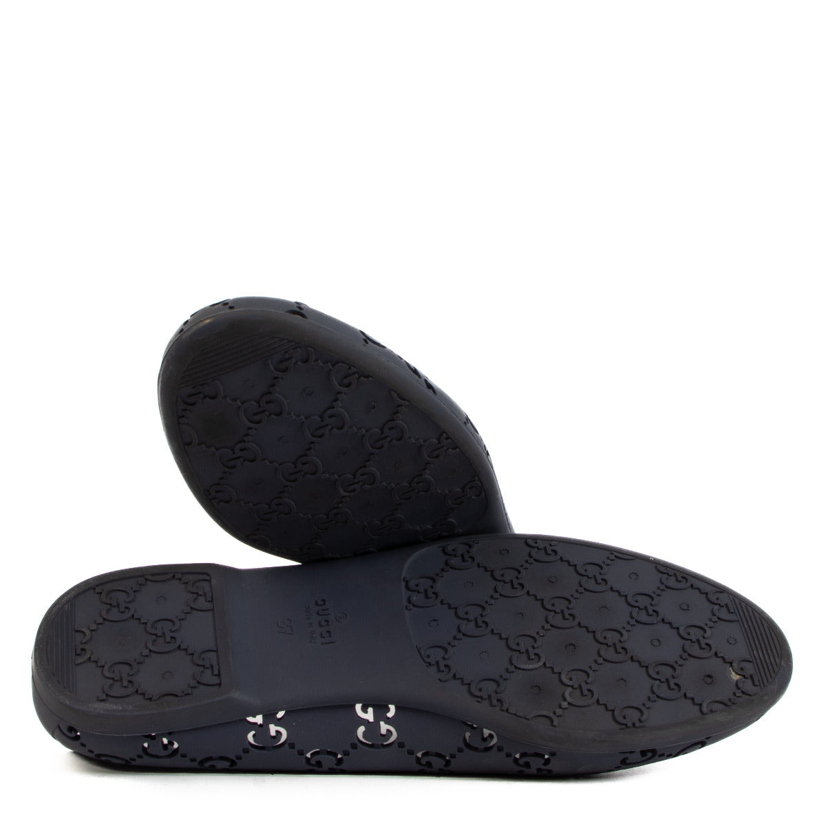 Gucci Navy Blue Beach Ballerina Jelly Flats - size 37