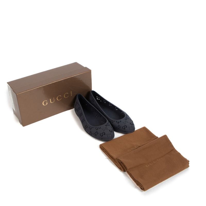 Gucci Marineblauwe Beach Ballerina Jelly Flats - maat 37