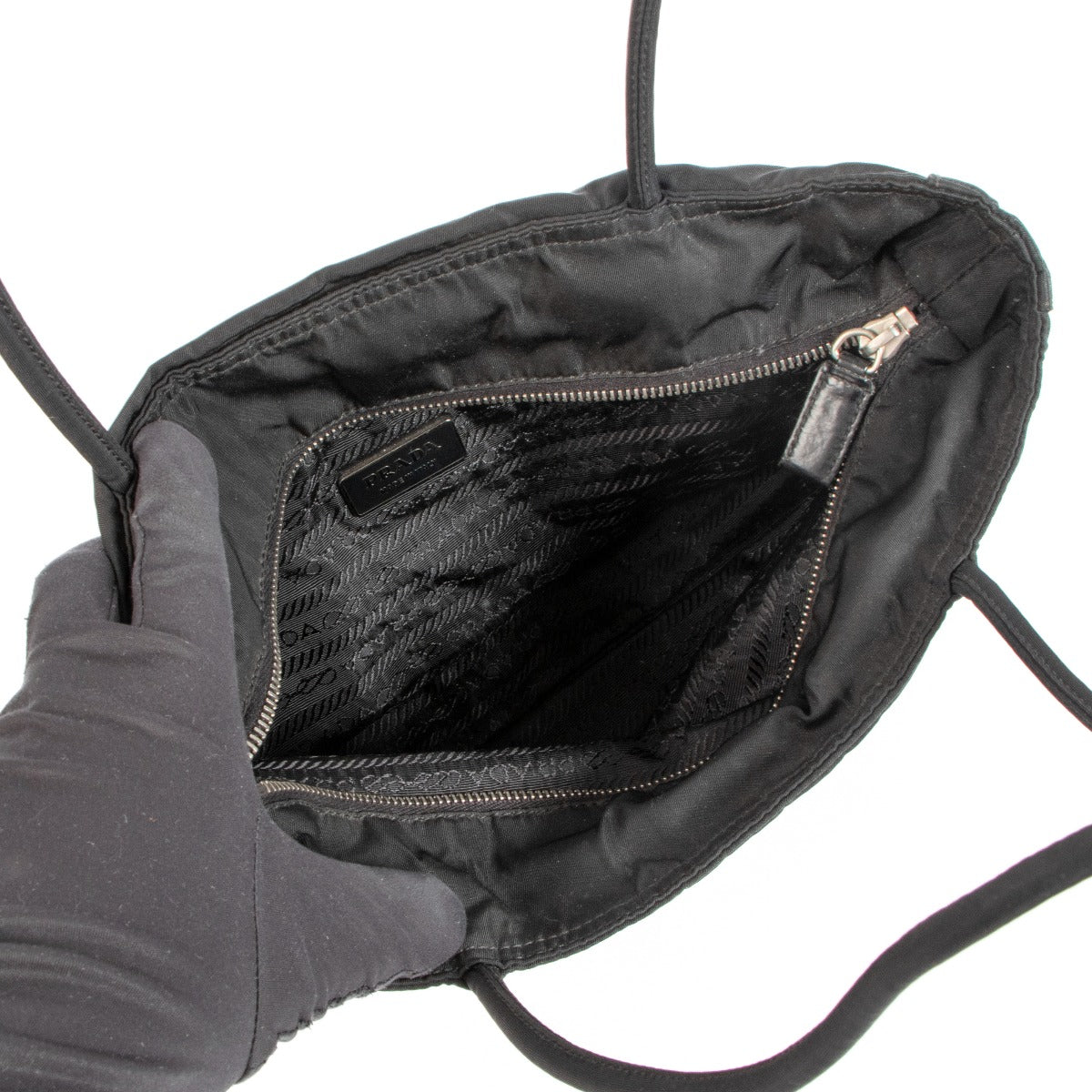 Sac porté épaule Prada en nylon noir avec logo