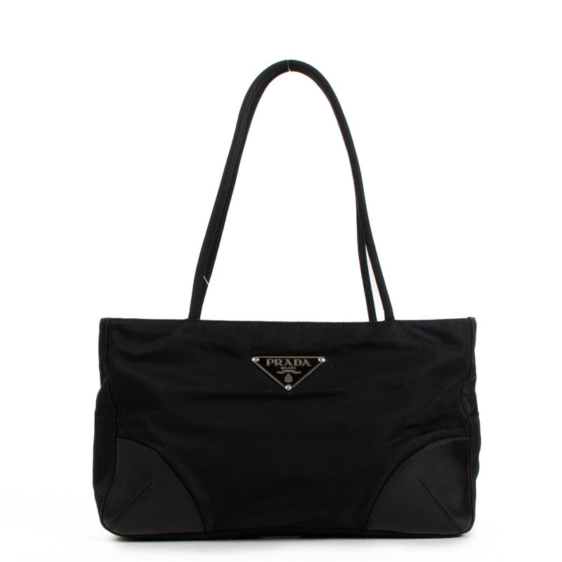 Prada Black Nylon Logo Shoulder Bag