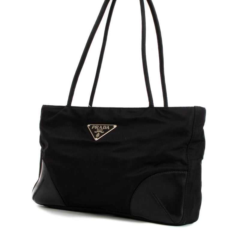 Prada Black Nylon Logo Shoulder Bag