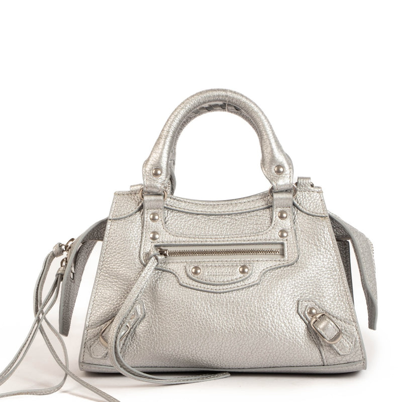Balenciaga Neo Classic Mini Metallic Silver Bag