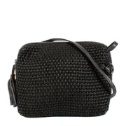Bottega Veneta Vintage Black Woven Raffia Nodini Bag