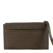 Bottega Veneta Brown Intrecciato Zipped Pouch
