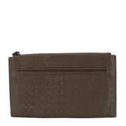 Bottega Veneta Brown Intrecciato Zipped Pouch