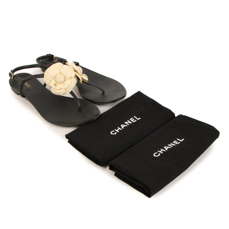 Shop 100% authentic second-hand Chanel Camellia Thong Sandals on Labellov.com