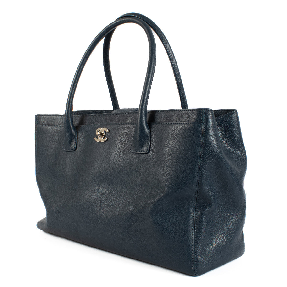 Chanel Blauw Leren Executive Tote Bag