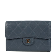 Chanel Denim Blue Leather Classic Wallet